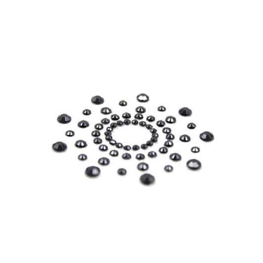 Cache tétons strass noir multipoints — détail des strass noirs scintillants