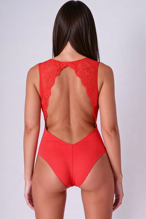 Body rouge Evalie Passion · Passion Lingerie · vue 3