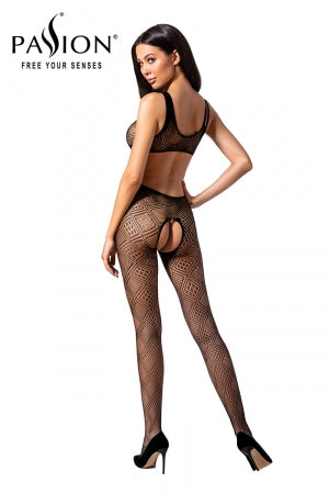 Combinaison résille Noir ouvert · Passion bodystockings · vue 2