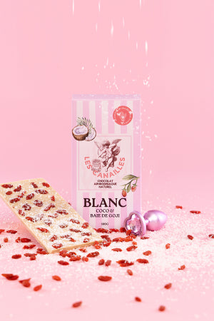 Chocolat blanc coco et baie de goji Tablette 100g · Les canailles · vue 2