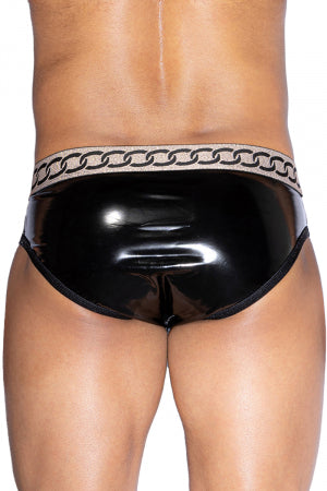 Slip sexy noir et blanc · J Lingerie · vue 2