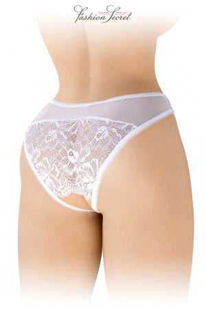 Tanga blanc ouvert Ava · Fashion Secret · vue 3
