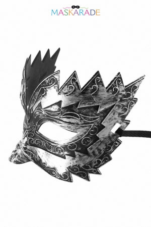 Masque semi-rigide argenté Don Giovanni · Maskarade · vue 2