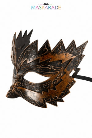 Masque semi-rigide cuivré Don Giovanni · Maskarade · vue 2