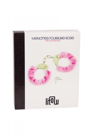 Menottes fourrure rose · Litolu · vue 2