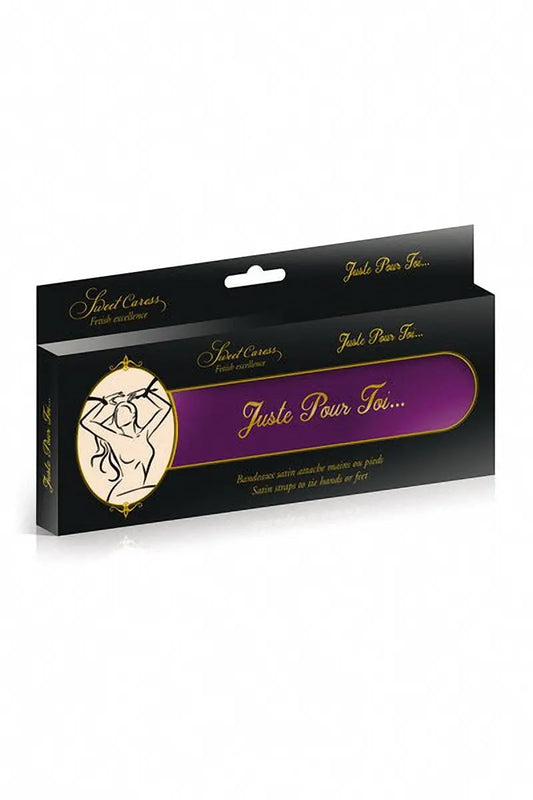 Liens BDSM de bondage pourpre de 160cm sur 7cm satinés et confortable disponible chez LollyDoll