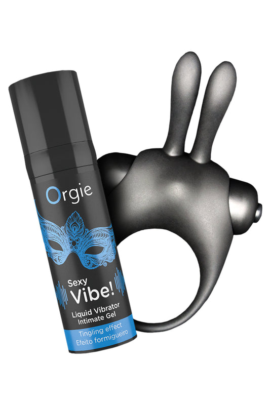 Kit anneau vibrant lapin et gel stimulant Vibe! Bunny Orgie