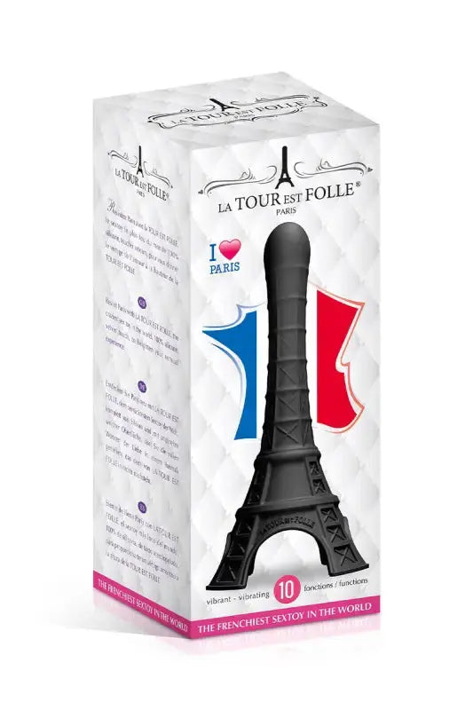 Vibromasseur La Tour Est Folle dans son emballage- noir LollyDoll