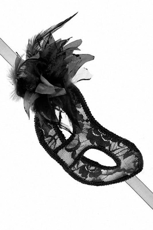Loup semi-rigide en dentelle à fleur La Traviata Maskarade