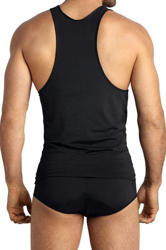 Débardeur galon noir tissu opaque Petrol Anaïs for Men