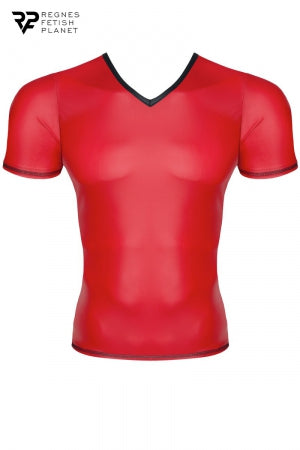 T-shirt wetlook rouge · Regnes · vue 2