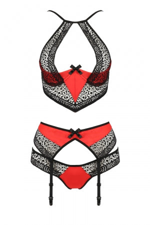 Ensemble à jarretelles Scarlet rouge Passion · Passion Lingerie · vue 2