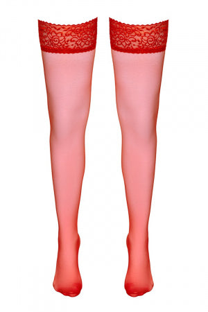Bas autofixants rouge · Cotelli Legwear · vue 2