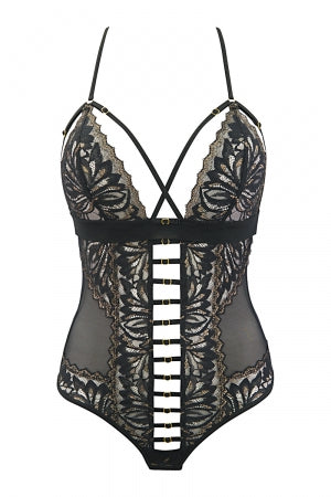 Body string tulle et dentelle noir · Axami · vue 2