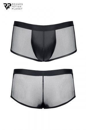 Boxer noir wetlook et mesh · Regnes · vue 2