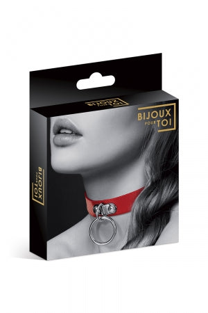 Collier Fetish rouge avec anneau · Bijoux pour toi · vue 2