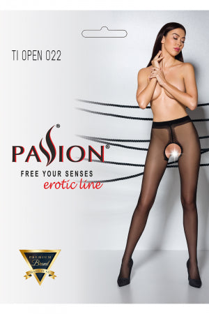 Collants ouverts couture noir · Passion bas et collants · vue 2