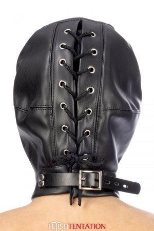 Cagoule BDSM fermée simili cuir · Fetish Tentation · vue 2