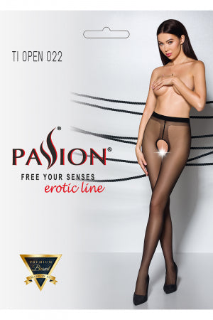 Collants ouverts couture noir/rouge · Passion bas et collants · vue 2