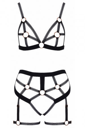 Set lingerie BDSM harnais noir · Cotelli Lingerie · vue 2