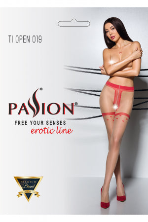 Collants ouverts 20 deniers rouge · Passion bas et collants · vue 2