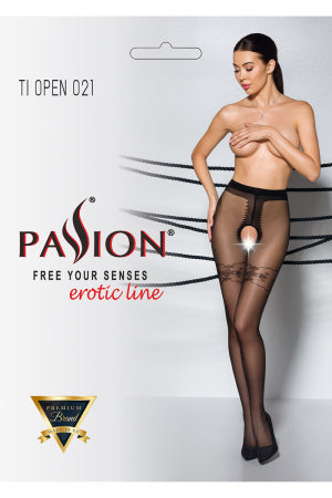 Collants ouverts 20 deniers noir 2 · Passion bas et collants · vue 2