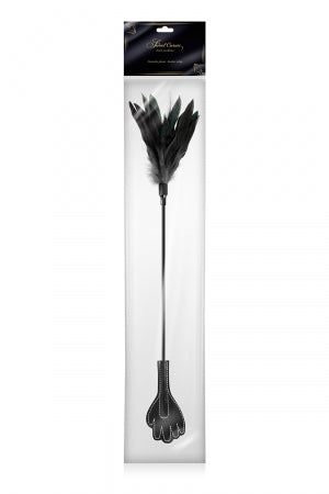 Mini cravache main avec plumes noires · Sweet Caress · vue 2