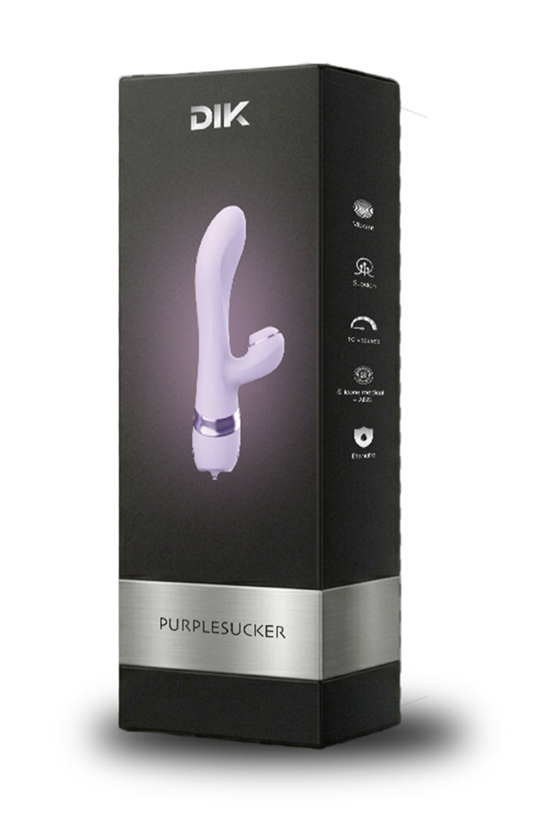 Vibromasseur rabbit 3 en 1 à aspiration Purple Sucker DIK