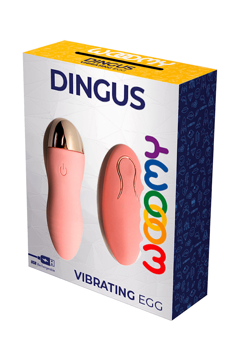 emballage de l'oeuf vibrant télécommandé Dingus de Woomy rosé poudré et doré