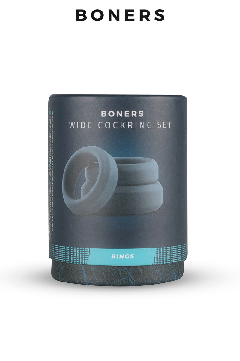 Kit de 3 cockrings larges en silicone Boners