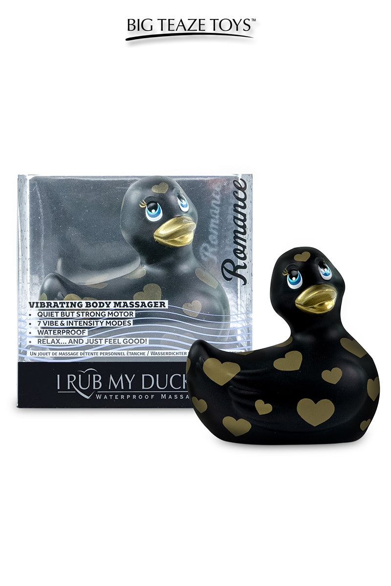 Mini canard vibrant étanche Romance noir et or Big Teaze Toys