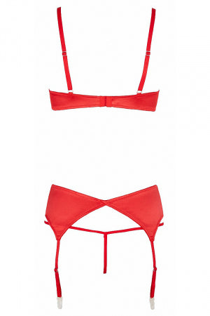 Ensemble lingerie 3 pièces ouvert rouge Cottelli Lingerie · Cotelli Lingerie · vue 4