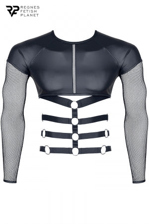 T-shirt harnais wetlook et maille · Regnes · vue 4