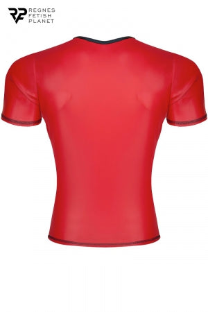 T-shirt wetlook rouge · Regnes · vue 4