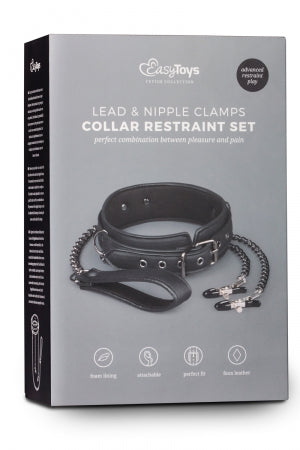 Collier cuir avec chaînes de seins · Easytoys Fetish Collection · vue 4
