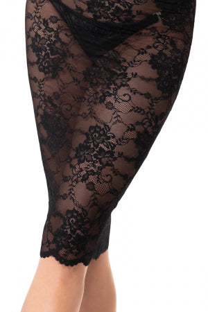 Robe mi-longue Nocturne en dentelle · Noir Handmade · vue 4