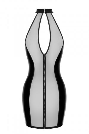 Mini robe tulle et wetlook Luxuria · Noir Handmade · vue 4