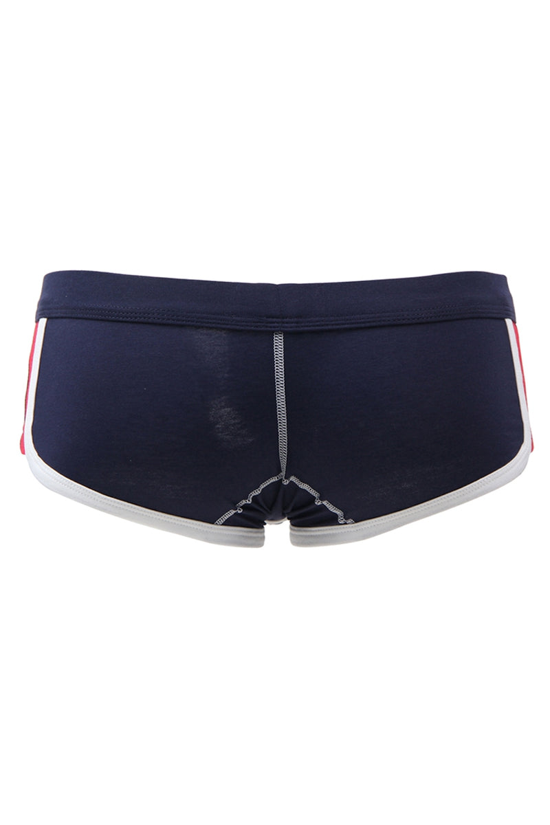 Mini boxer homme tissu épais bleu à liserés Paris Hollywood