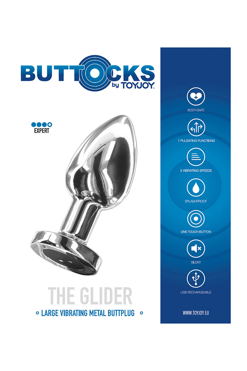 Plug anal vibrant en acier inoxydable The Glider Toy Joy