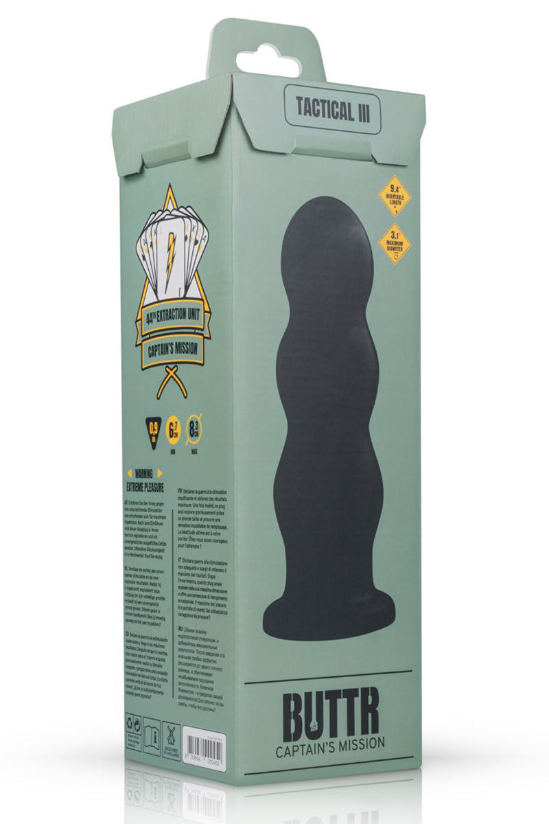 Plug anal XXL à ventouse Tactical III noir BUTTR