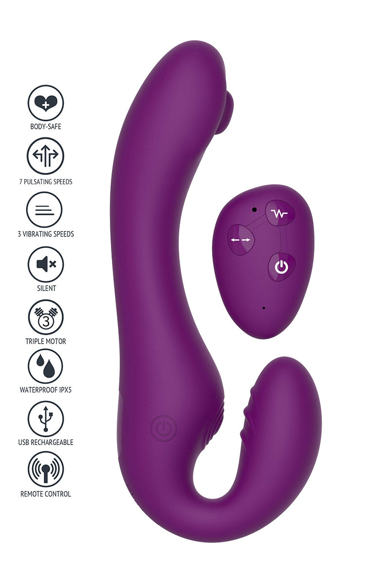 Gode vibrant strapless pulsatile télécommandé Xocoon