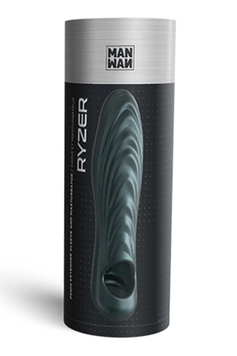 Gaine de pénis 3 en 1 silicone liquide Ryzer Pine Grey Manwan