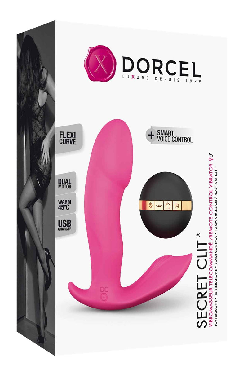 Vibromasseur portable chauffant télécommandé Secret Clit Dorcel