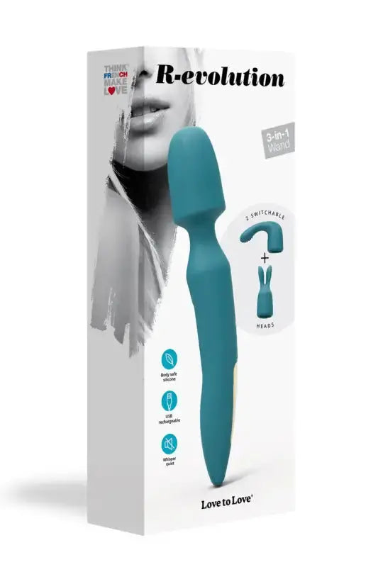 Baguette massante wand avec têtes interchangeables. Stimulateur clitoridien R-Evolution