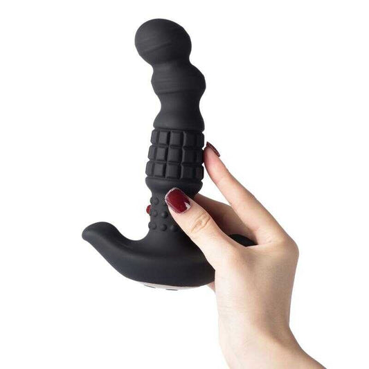 Pineapple Man masseur prostatique vibrant billes roulantes– détail taille imposante silicone souple noir IPX7