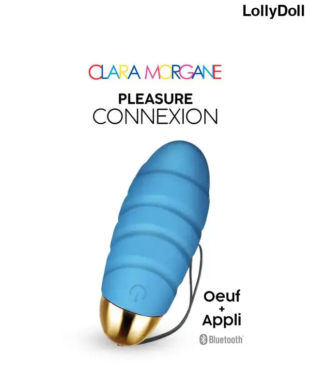 Oeuf vibrant Pleasure Connexion Bleu de Clara Morgane avec technologie Bluetooth pour une expérience de plaisir connectée.