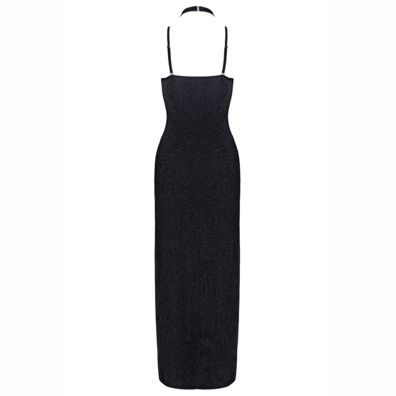 Robe longue clubwear décolleté plongeant tailles S à XL LollyDoll Robe Longue Décolleté Plongeant
