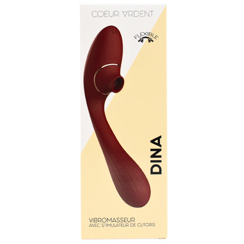 DINA Cœur Ardent bordeaux silicone USB pochette rangement flexible