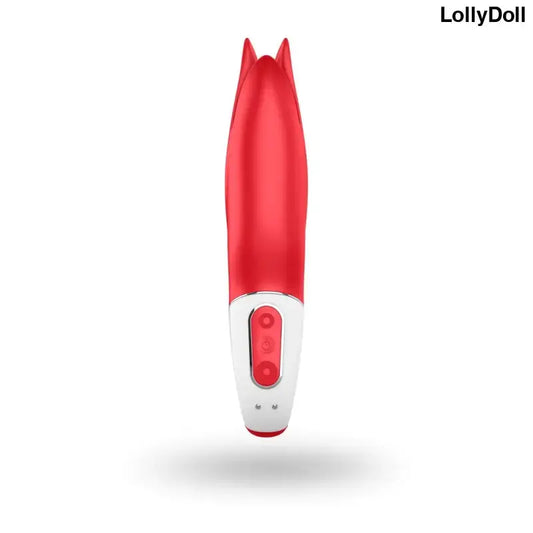 Vibromasseur Satisfyer Vibes Power Flower rouge avec design années 70 pour une expérience sensuelle.