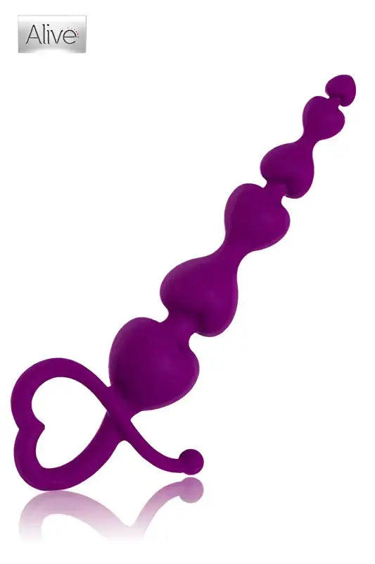 Perles anales violettes en forme de cœur. Plug anal pour plaisir anal